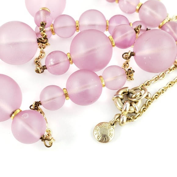 J. Crew Sweater Necklace Pale Pink Beads - Picture 5 of 7